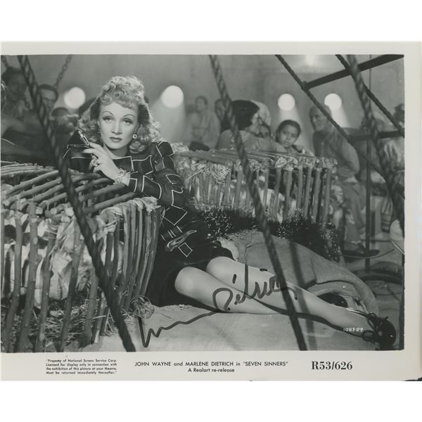 Marlene Dietrich signed Seven Sinners movie photo