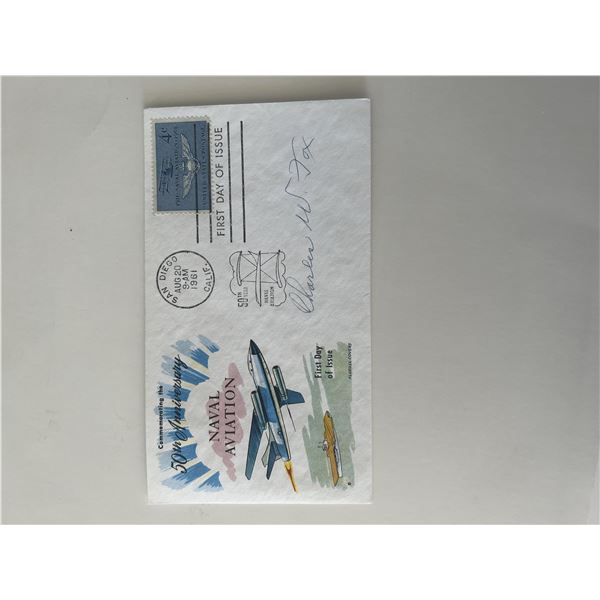 Charles W. Fox signed naval aviation commemorative cover