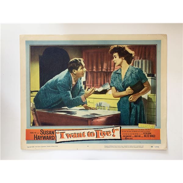 I Want to Live!  original 1958 vintage lobby card