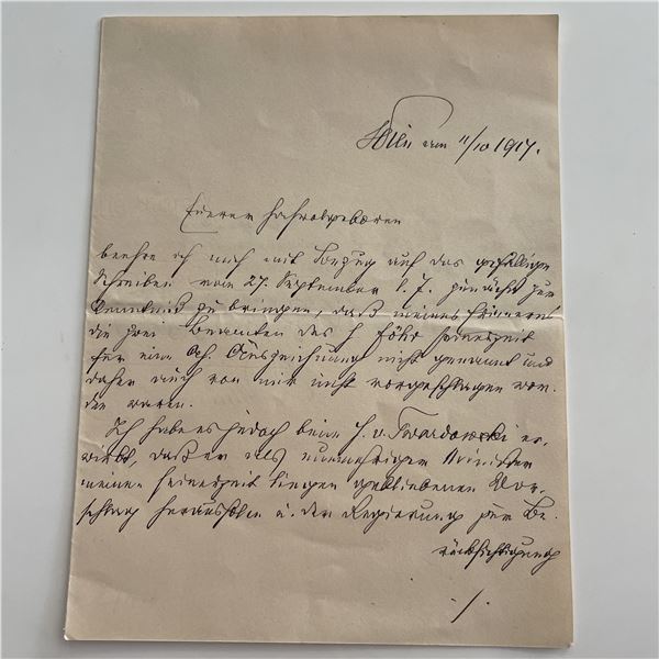 1917 Historical letter