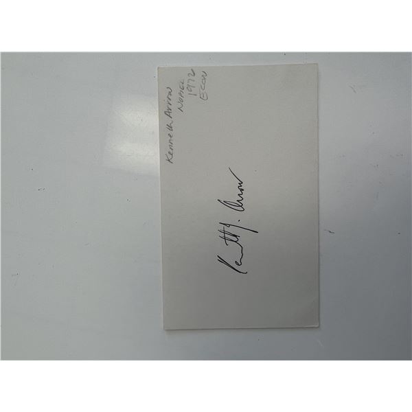 Economist and author Kenneth Arrow original signature