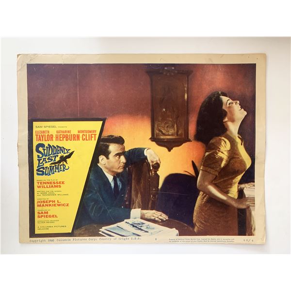 Suddenly, Last Summer original 1960 vintage lobby card
