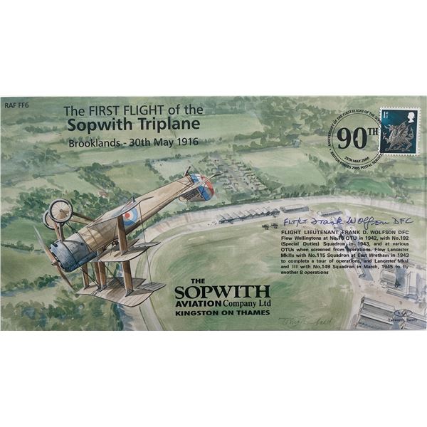 Flight Lieutenant Frank Wolfson DFC signed First Day Cover