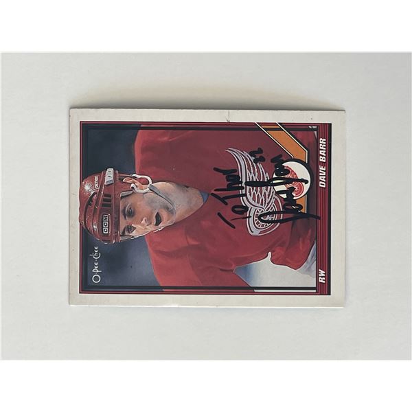 Detroit Red Wings Dave Barr 1991 O-Pee-Chee #147 signed trading card