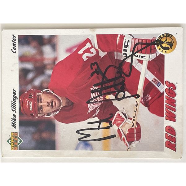 Detroit Red Wings Mike Sillinger 91-92 Upper Deck #457 signed trading card