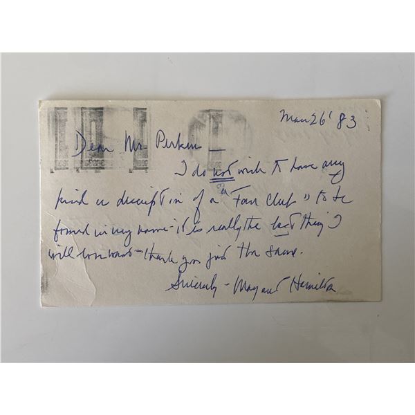 Vintage signed note
