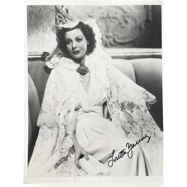 Loretta Young signed photo