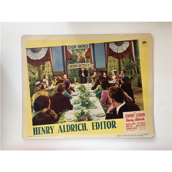 Henry Aldrich, Editor original 1942 vintage lobby card