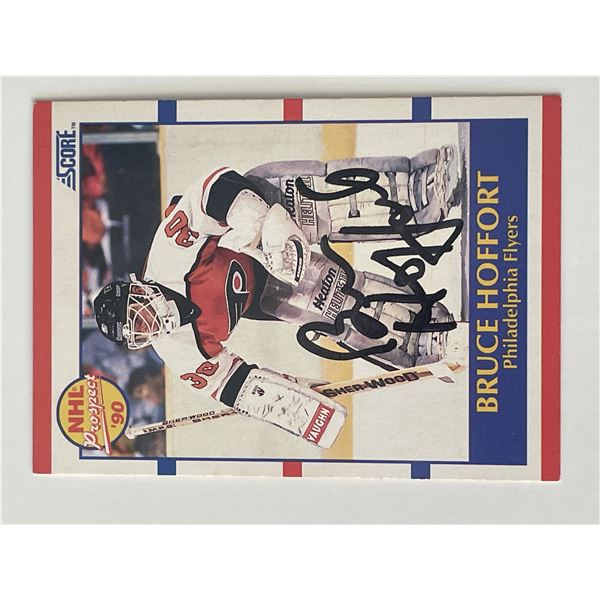 Philadelphia Flyers Bruce Hoffort 1990 Score #413 signed trading card