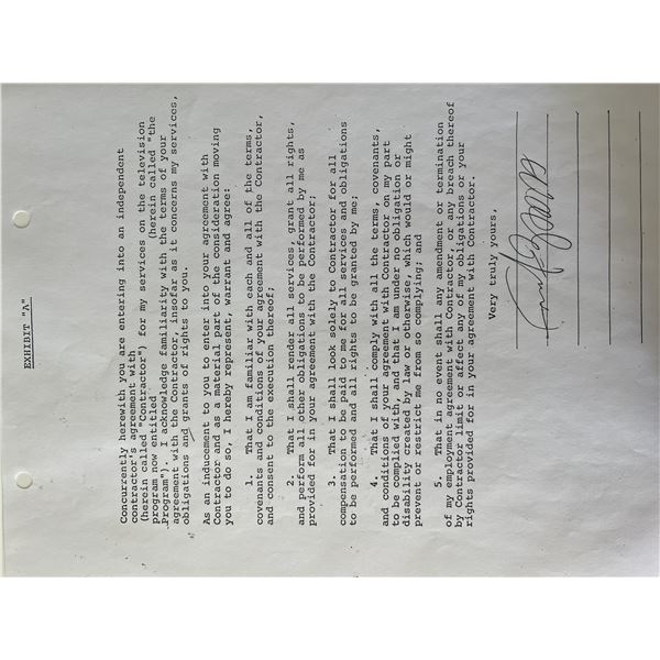 Frank Zappa signed contract