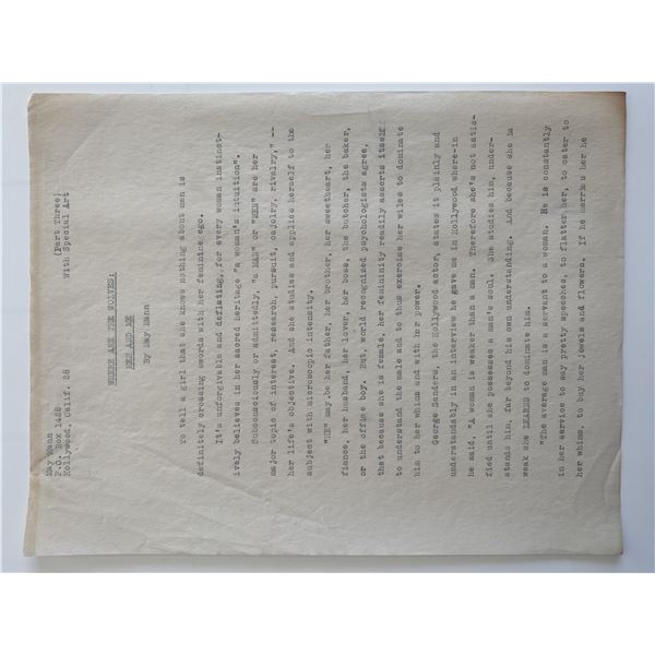 May Mann unsigned document