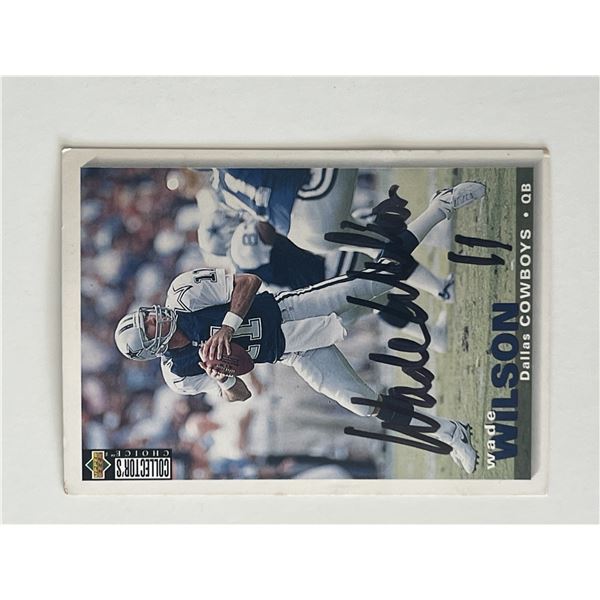 Dallas Cowboys Wade Wilson 1995 Upper Deck signed trading card