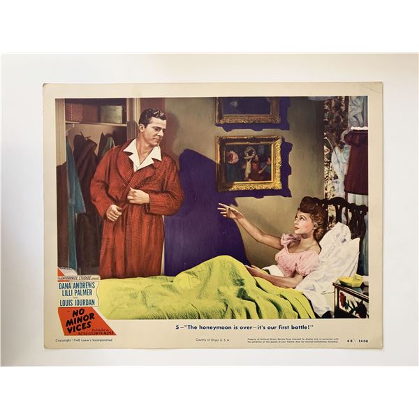 No Minor Vices original 1948 vintage lobby card