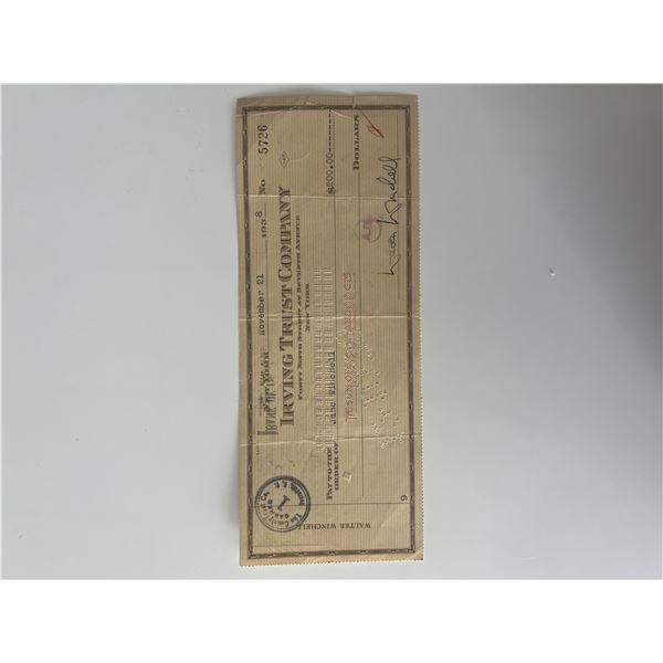Walter Winchell signed check