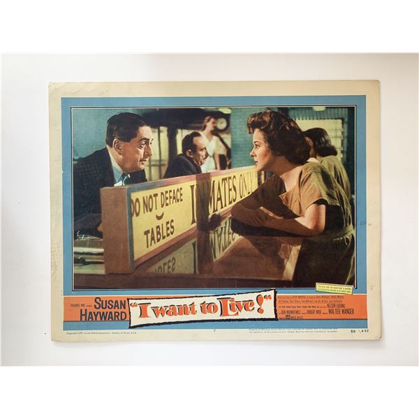 I Want to Live!  original 1958 vintage lobby card