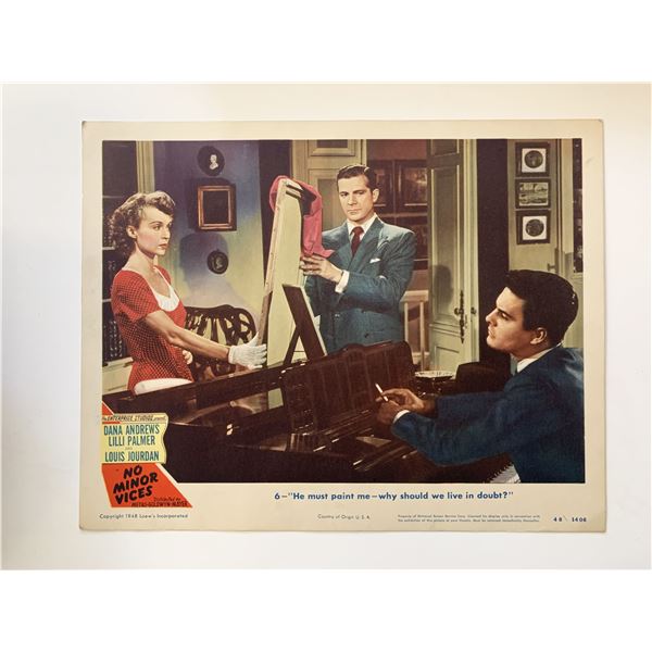 No Minor Vices original 1948 vintage lobby card
