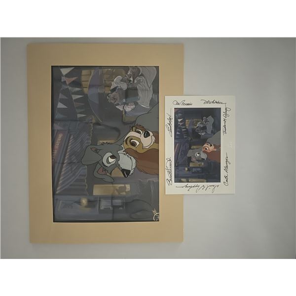 Lady and the Tramp Studio Romance Hand Painted Limited Edition plus signed 7 times by Disney Artists