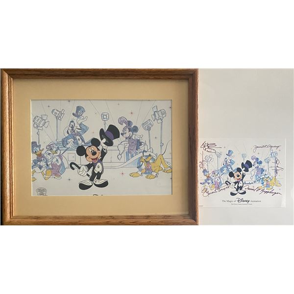 The Magic of Disney Lights Camera Action framed hand painted cel and signed postcard