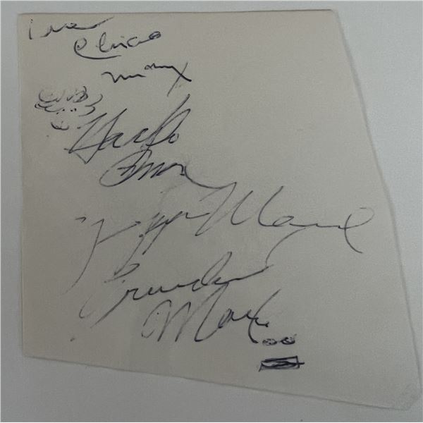 Marx Brothers signed slip