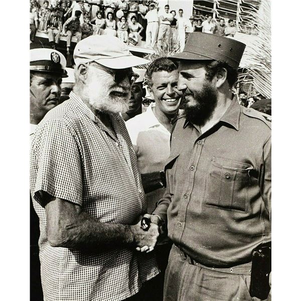 Fidel Castro and Ernest Hemingway reprint photo