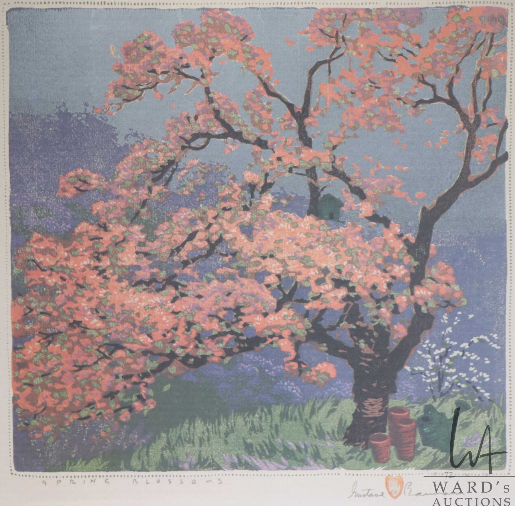 Vintage print made from a limited edition woodcut titled