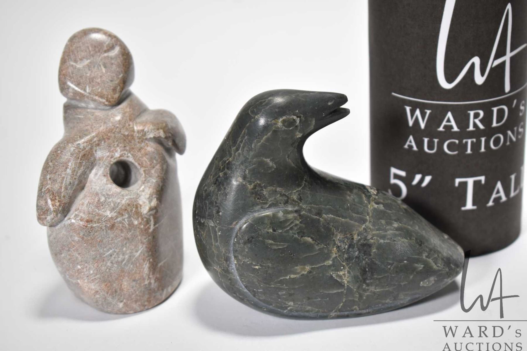 Inuit Turtle Three Inuit soapstone carvings including 4