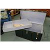 Image 2 : Vintage metal steamer trunk with tray, 21" high X 36" wide X 20" deep
