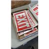 Image 2 : 2 TRAYS OF NEW SIGNS - EXIT, KEEP OUT, BEWARE OF DOG, FOR SALE AND APPARTMENT FOR RENT