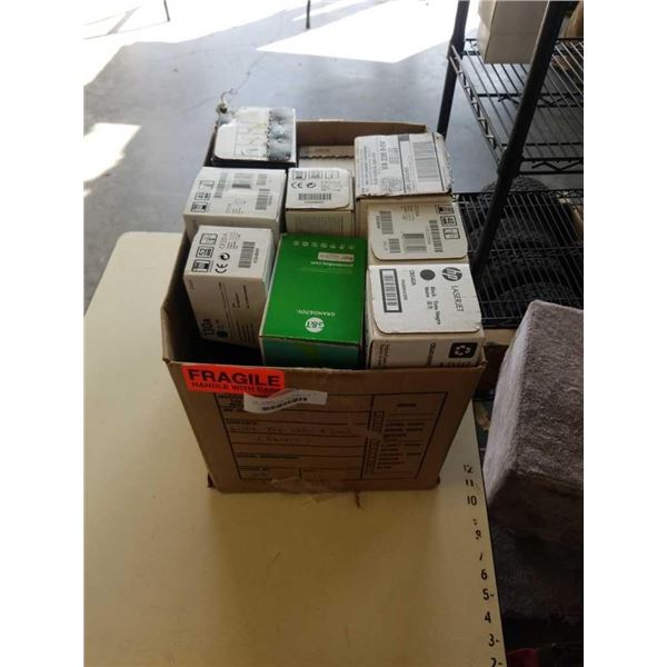 BOX OF HP LASERJET AND PRINTER INK