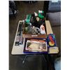 Image 1 : BOX OF MULTI DISCS, LAWN MOWER BLADES, WHEELS, WEISER PASSAGE KNOBSET AND MORE