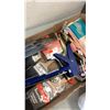 Image 8 : 3 TRAYS OF TOOLS, SHOP SUPPLIES, PAINTING SUPPLIES, BRACKETS, CHARGER
