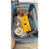 Image 2 : BOX OF DOOR HANDLES, KNOBS, STAPLERS, TOOLS