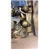 Image 8 : BOX OF DOOR HANDLES, KNOBS, STAPLERS, TOOLS