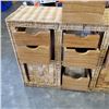 Image 2 : WIRE RATTAN RACK WITH WOOD BINS