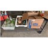 Image 1 : 2 BINS AND BOX OF JARS AND VASES