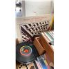 Image 2 : TRAY OF CDS, RECORDS, 45s, TAPES
