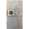 Image 1 : 2 CANADIAN CENTS 100 YEARS APART 1888 QUEEN VICTORIA  1988 QUEEN ELIZABETH (CAMEO FINISH)