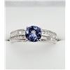 Image 1 : STERLING SILVER 6.1MM NATURAL TANZANITE (1CT) & CZ RING, W/A $980.00, SIZE 6