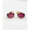 Image 2 : 10KT. YELLOW GOLD 7MM X 5MM NATURAL ENHANCED RUBY EARRINGS, 1.94CTS, W/A $450.00