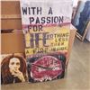 Image 2 : 3 CANVAS PRINTS AND INSPIRATIONAL WOOD SIGN