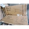 Image 1 : VIVO BLACK 55 X 24 INCH ELECTRIC LIFT DESK WITH  GRAY 60 INCH X 24 INCH CLAMP ON PRIVACY PANELS