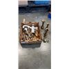 Image 1 : TRAY OF BRASS DECOR, FIGURES, MEAT GRINDER
