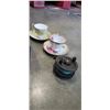 Image 2 : TRAY OF LAWN DARTS, ROYAL ALBERT AND JAPAN CHINA CUPS AND SAUCERS, SQUIRREL HOLDER, SUNBEAM MIXING B