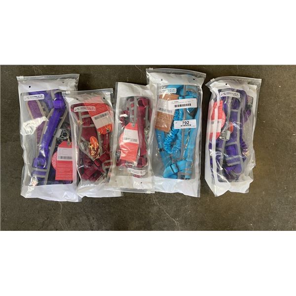 5 NEW DOG HARNESSES - SIZE SMALL,  X-LARGE, AND XX-LARGE