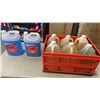 Image 1 : CRATE OF CLEANING AND AUTO FLUIDS - WINDSHIELD WASHER ANTIFREEZE, CAR WASH, WHITEWALL CLEANER AND AL