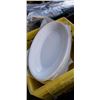 Image 8 : BOX AND 2 CRATES OF BASKETS, SERVING DISHES AND SERVING BOWLS WITH WOOD TRAYS