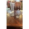 Image 1 : PURPLE GLASS BASKET AND VASE