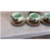 Image 2 : GREEN PALM TREE TEA SET - TEAPOT AND 4 CUPS AND SAUCERS