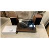 Image 2 : TOSHIBA BELT DRIVE TURNTABLE WITH SPEAKERS - TESTED WORKING, NO NEEDLE - RETAIL $228