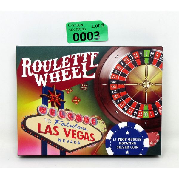 1.5 Oz .9999 Silver 2023 Working Roulette Wheel Spinning Coin with Case